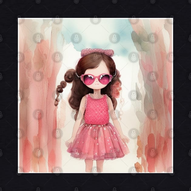 girl with pink glasses by omfardo